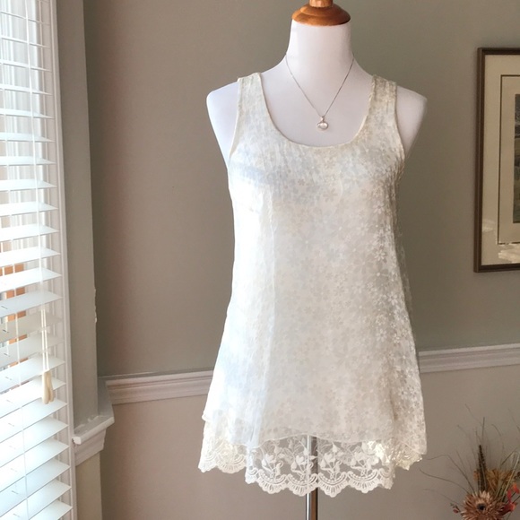 Sheer Silk and Lace Tank Top - Picture 3 of 8